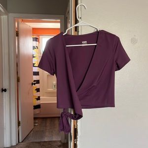 Purple cross over shirt